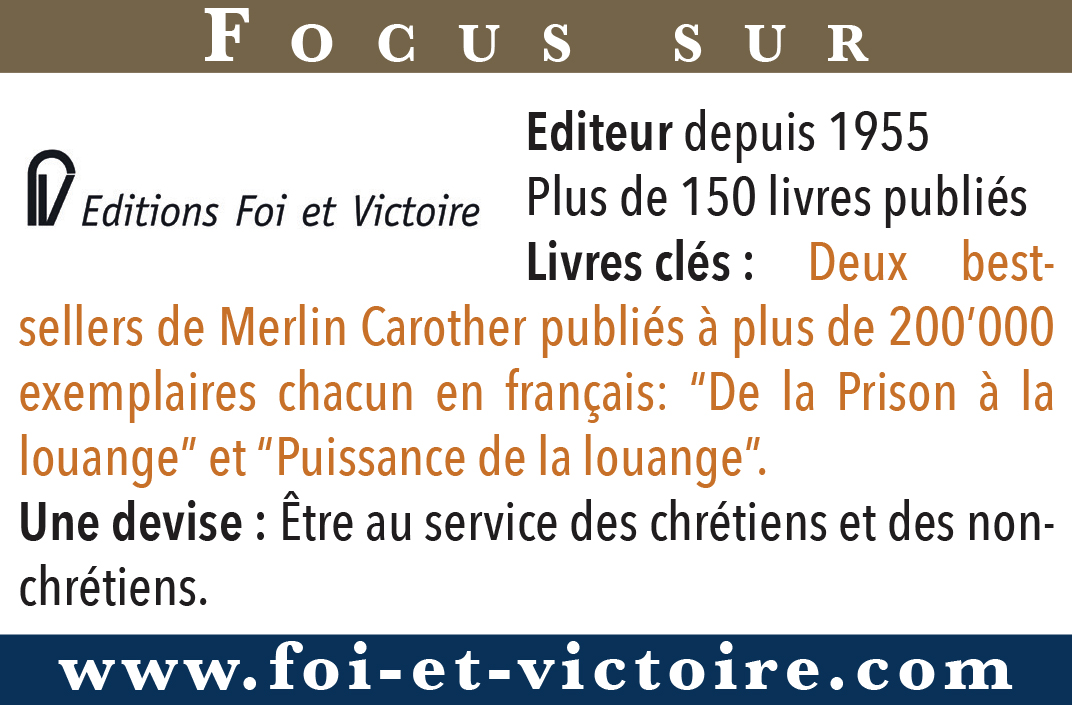 Focus sur Editions Foi et Victoire
